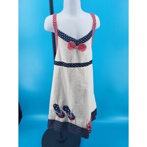 Rare Editions Little Girls 4-6X Patriotic American Flag 4th July Summer Dress